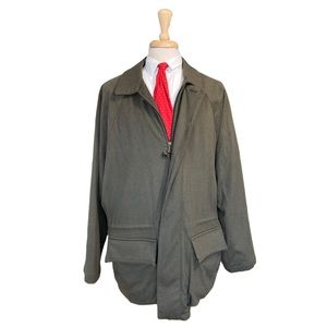 RARE Loro Piana Cashmere Olive Green Storm System XL Jacket Parka Coat Horsey